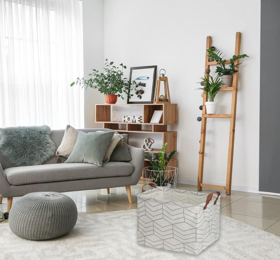 Miniatura 3 de HIYAGON- Caja rectangular de almacenamiento, canasta para bebés, niños y mascotas, de tela, plegable, para organizar juguetes, canasta de cuarto de