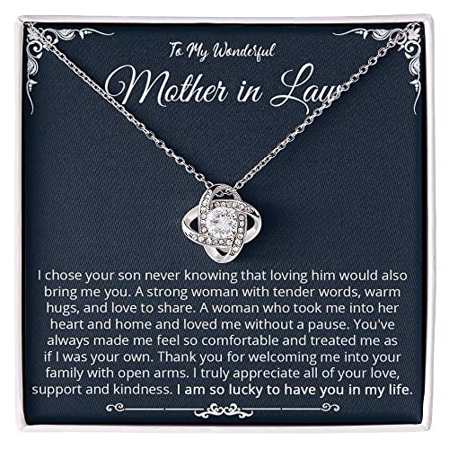 GLAVICY To My Mother in Law Necklace, Gift To Mother-in-Law for Birthday, Mother's Day with Message Card and Box Meaning To Mom-in-Law, Pendant Jewelry for Women, Mother in Law Jewelry