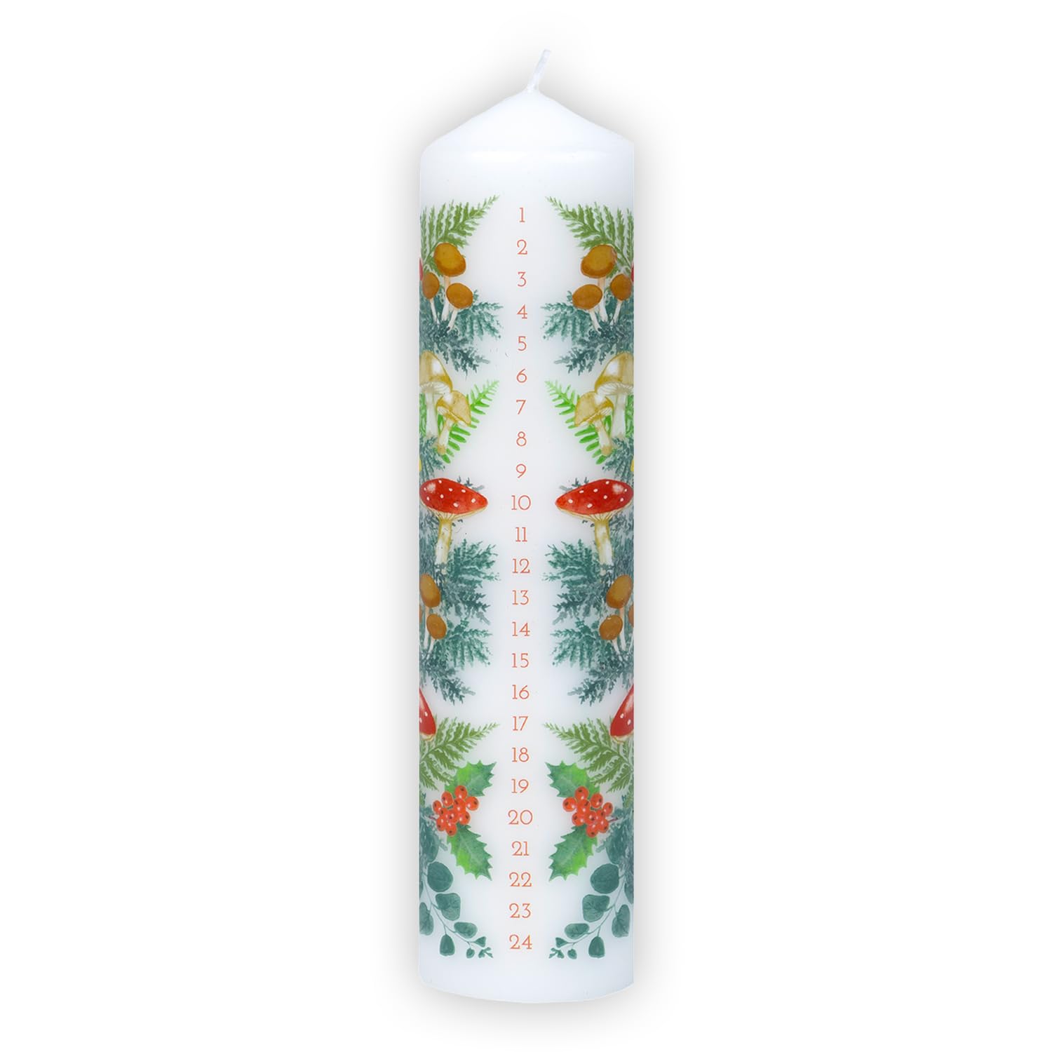 Talking Tables Forest Christmas Pillar Advent Candle 20CM, 25 Hours Burning Time, Dinner, Decoration, Candles Gifts for Women