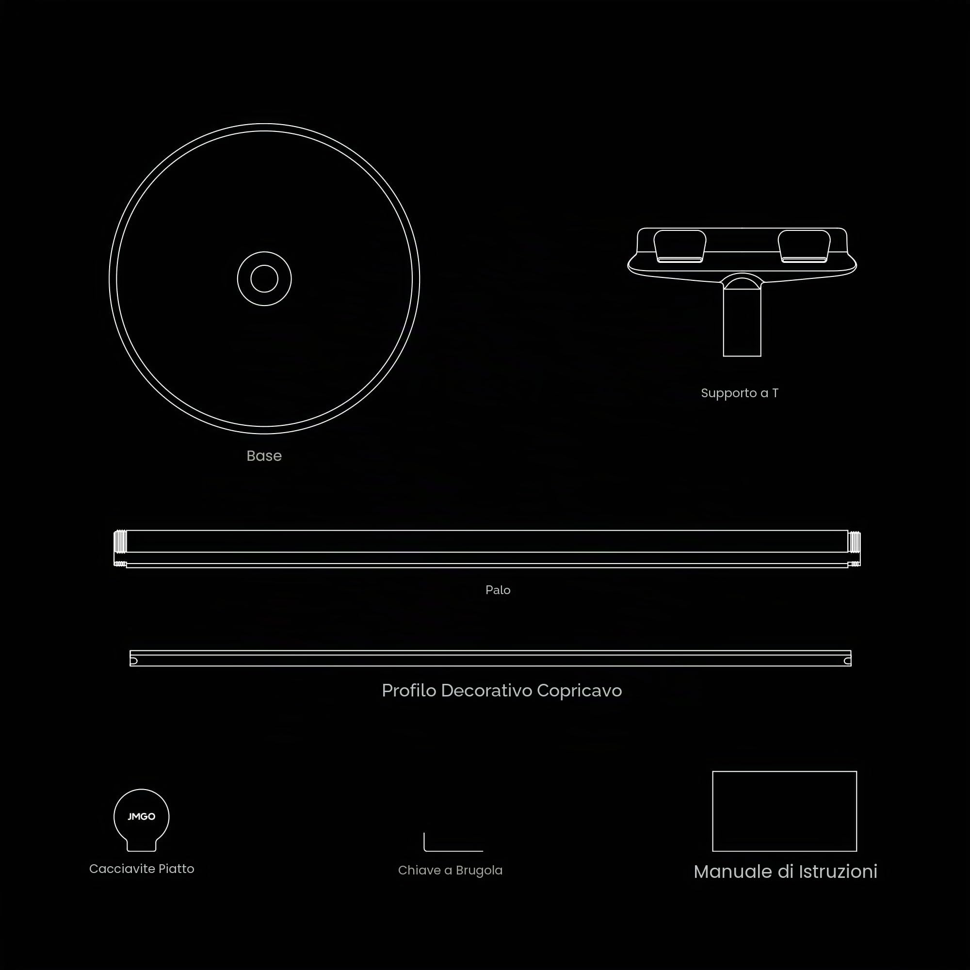JMGO Supporto da Pavimento per Proiettore, Regolabile e Portatile per N1S Ultimate, Ultra, Pro e N1 Ultra, Pro