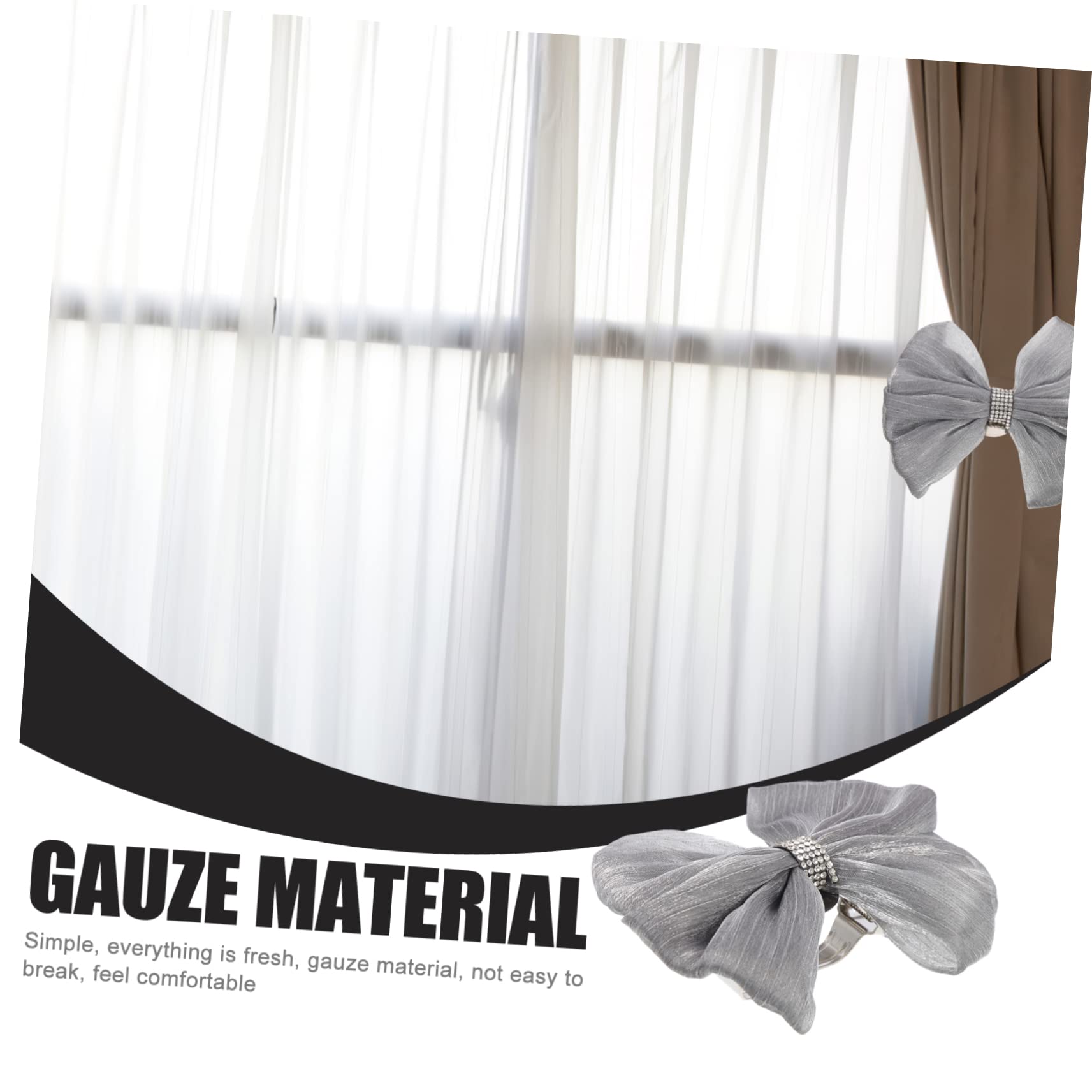 Abaodam 4pièces Élégant Nœud pour Rideaux Attaches Décoratives Boucle pour Fenêtres pour Voilages Et Douces Draperies