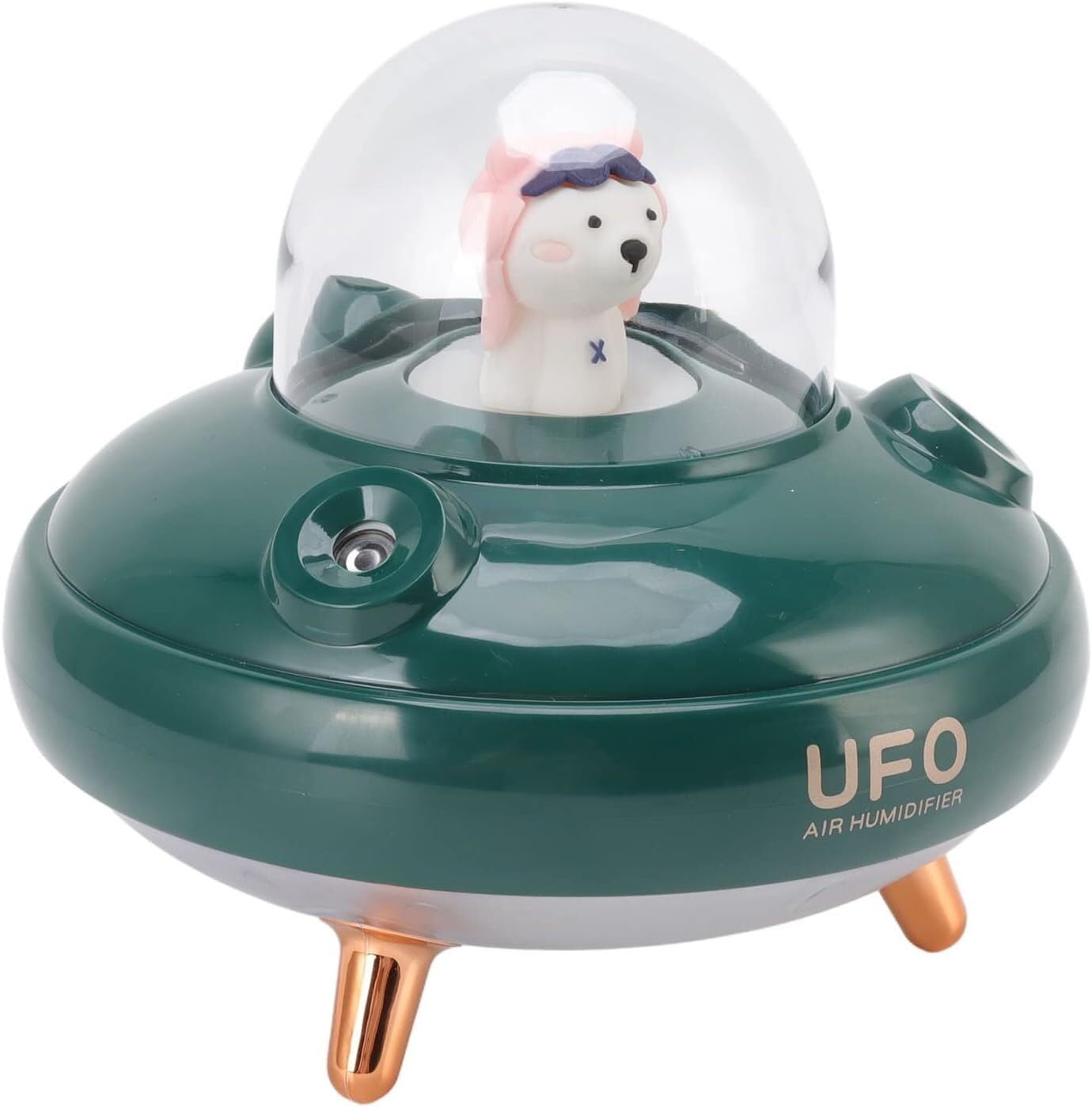 per Uso Domestico Umidificatore da 400 ml, umidificatore a Nebbia Fredda con Luce Notturna a Doppio ugello, Mini umidificatore Silenzioso Verde for Camera da Letto