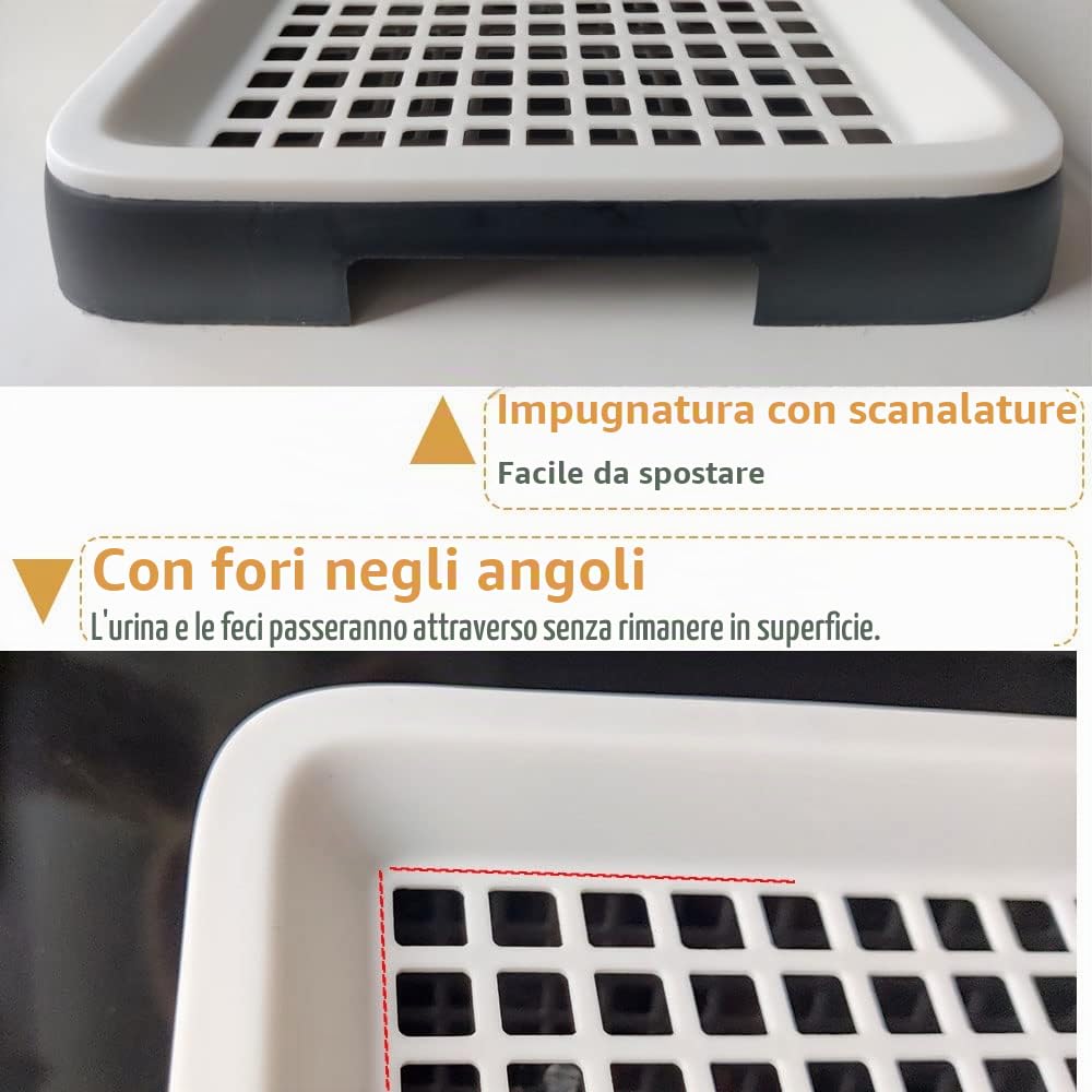 Oncpcare Lettiera per porcellini d'India con griglia, lettiera per topi, per gabbia, bagno ad angolo, vasino per creature, accessori per gabbia di cincillà