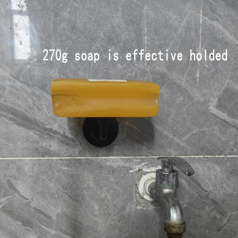 Aizhoumoo- PP Magnetic Soap Holder - Suspended Drainage Design Saves Soap, Strong Magnet for Shampoo/Soap Bars (Black)