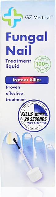 GZ Medical Fungal Nail Repair Treatment 10ml  Liquid Repair Nail Care  Rapid and Effective Results  Unique Instant Killer Formula  Restores Discoloured Damaged Nails  Easy to Apply