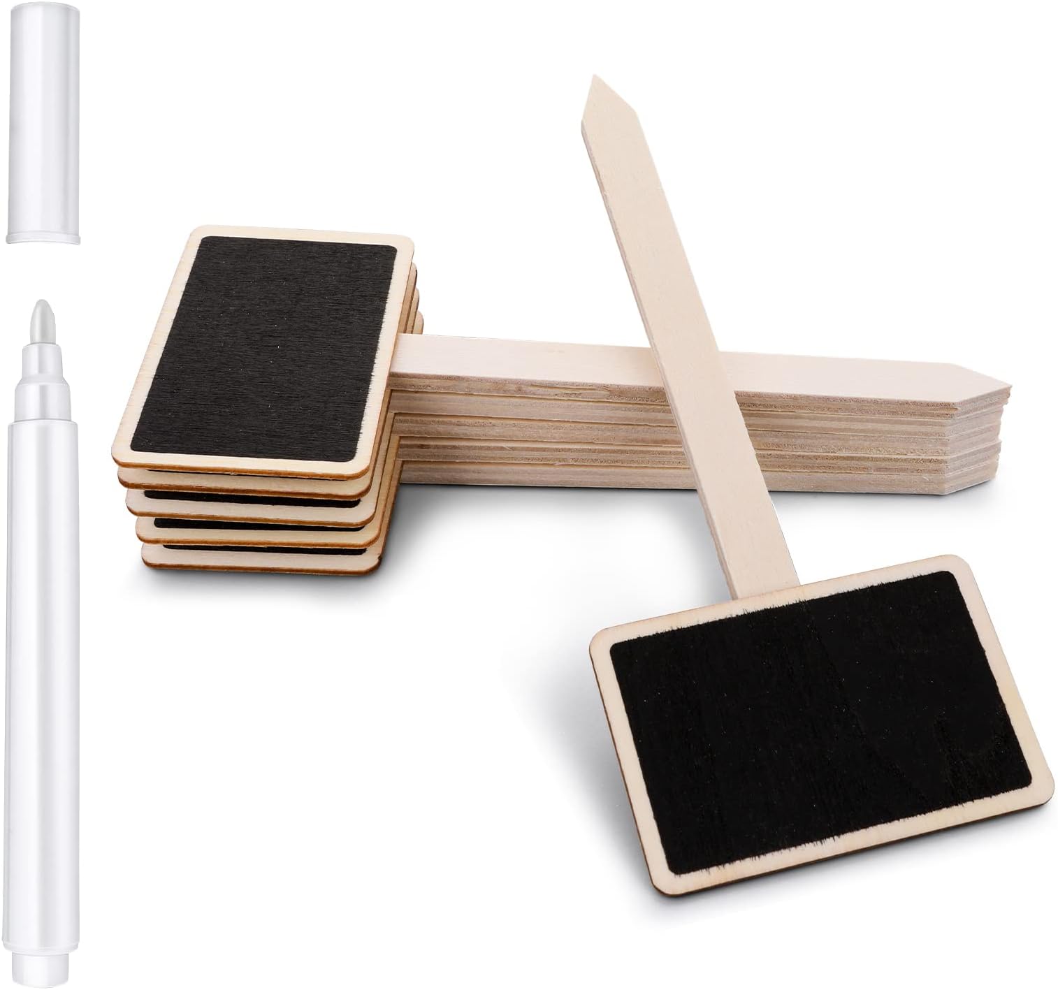 20Pcs Wooden Plant Labels T-Type Garden Plants Marker, Garden Plant Tags with Marking Pen for Outdoor Indoor Plants Potted Seed Vegetables Labels