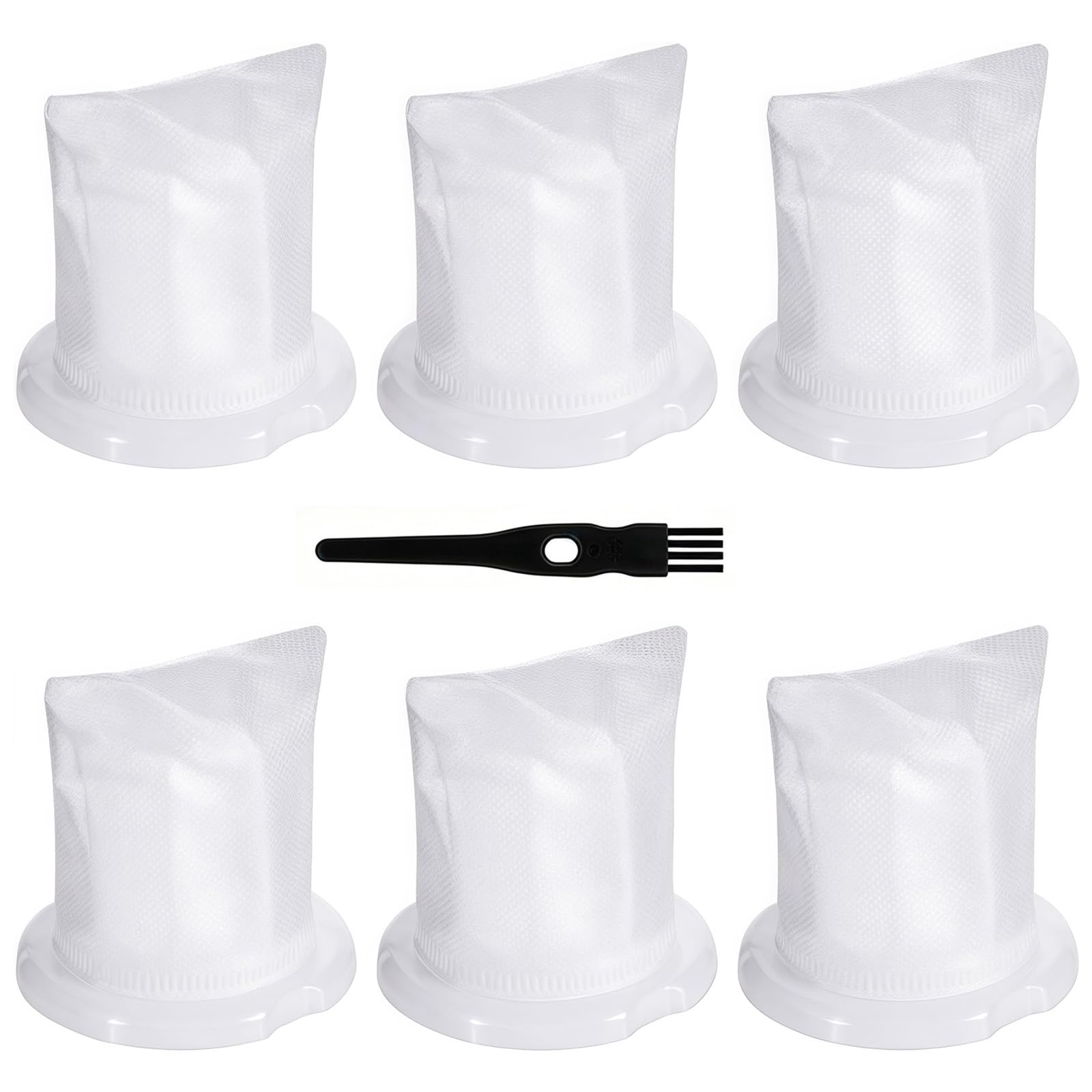 6 Stück Filter für Vorwerk Kobold VC100, Schmutzfilter Ersatzfilter mit 1 Bürste, Filter Ersatz für Vorwerk Kobold VC100 Akku Staubsauger