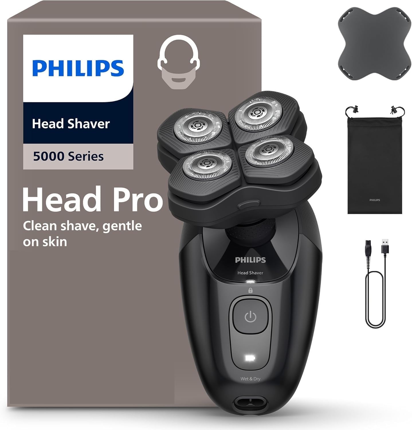 Philips Head Shaver Pro 5000 Series Unisex Skull Shaver 360° Flexing Head