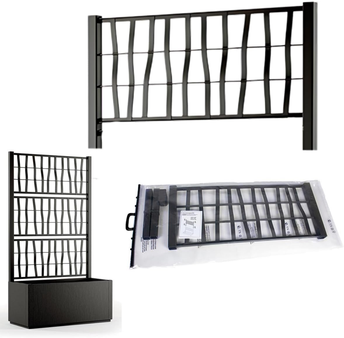 Tomaino Kit jardinière avec épaulière plastique compatible Ethica Stefanplast noir