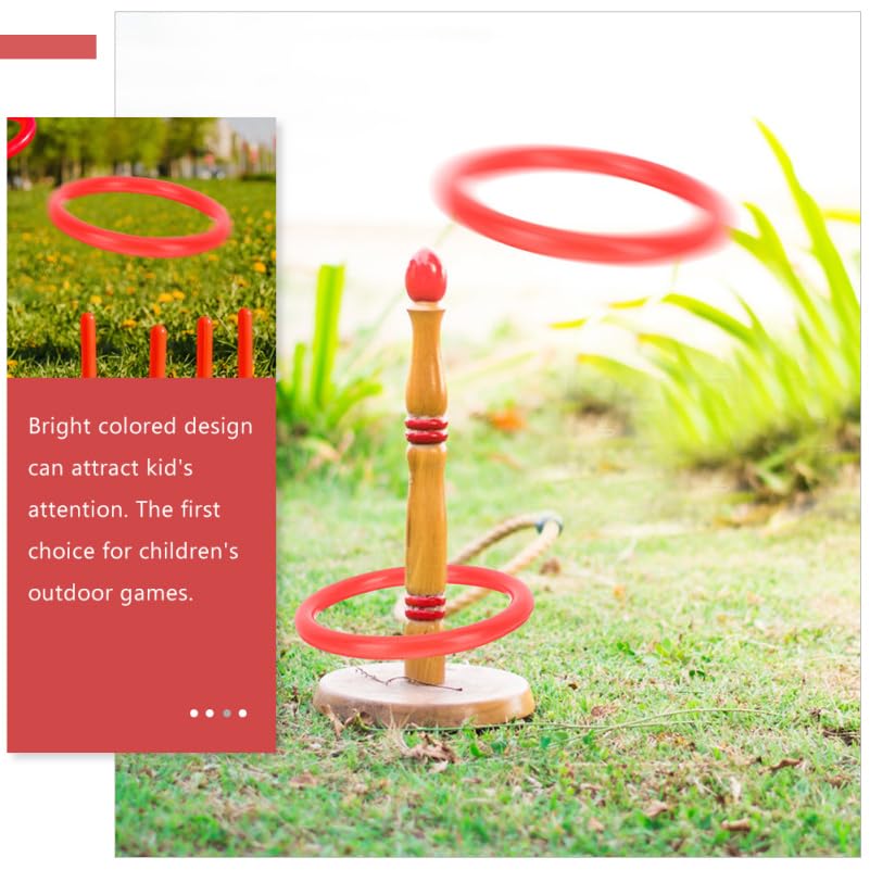 Healeved Jeu de Lancer D'anneaux en Plastique Rouge 20 Pièces Anneaux à Lancer 8 Cm de Diamètre, Interactif D'extérieur pour Garçon et Filles, Jeu de Coordination Œil-Main et Activités