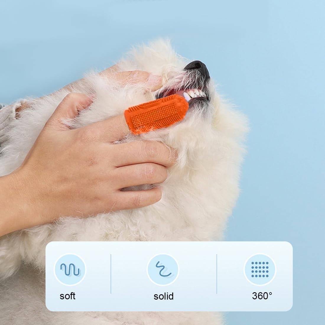 ZYBHMJE 4 Pcs Upgraded 360 ° Silicone pet Finger Dog Toothbrush Dog and cat Finger Toothbrush with Storage Box Suitable for Dogs and Cats Dog Plaque Dog Dental Cleaning Care (Green+Orange) - Image 4