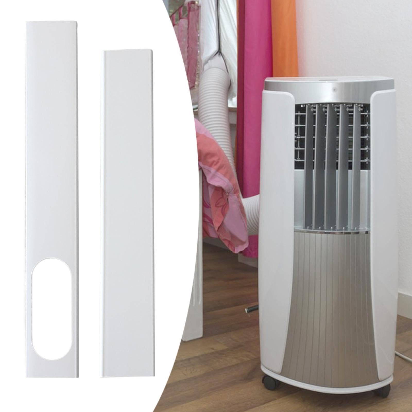 misppro 2 piastre sigillanti per finestre per condizionatore d'aria, attacco universale in PVC, per finestre scorrevoli, facile da installare, kit portatile di ventilazione CA