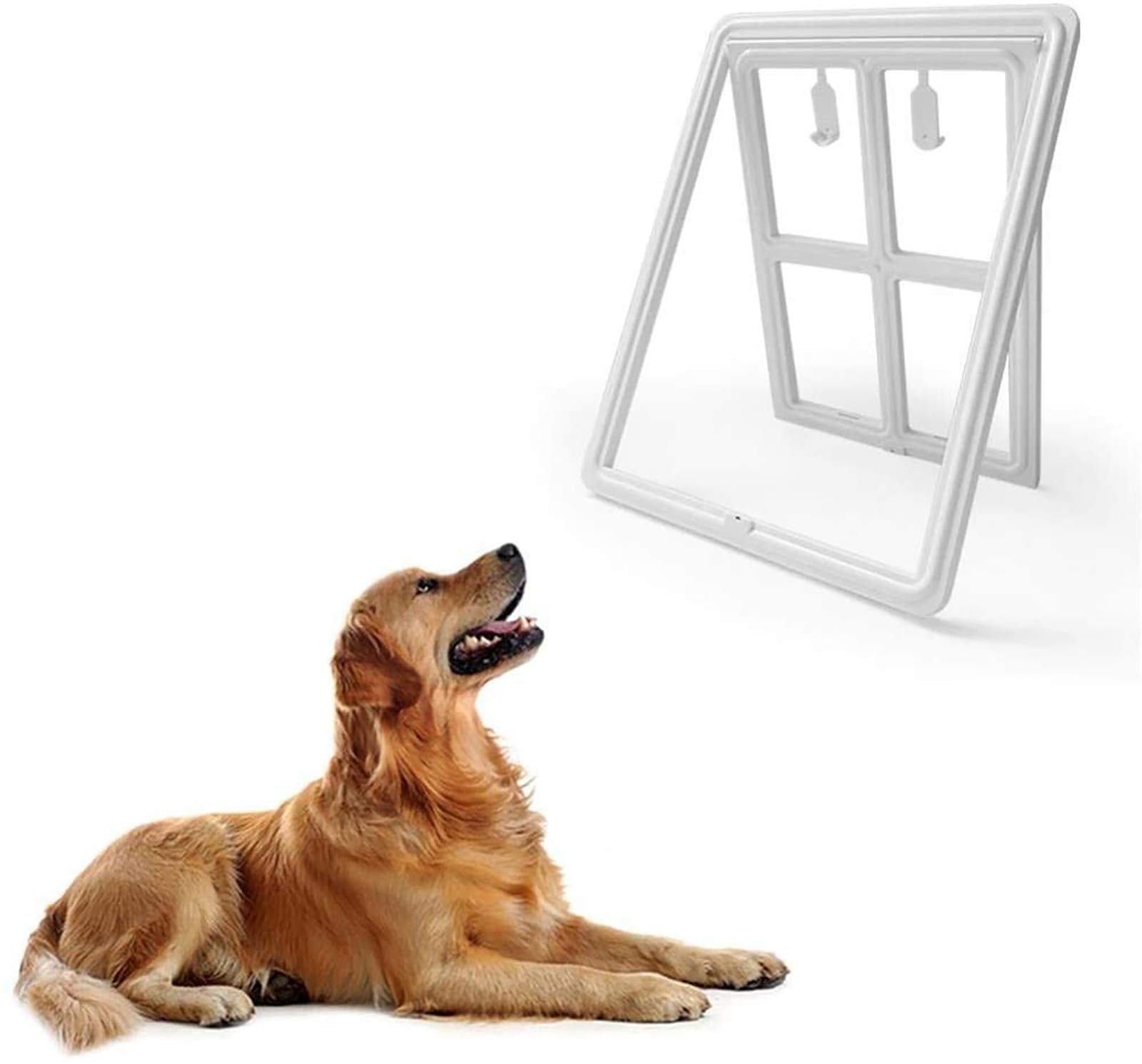 ANQI - Puerta para mascotas, puerta para perros medianos y grandes, cierre magnético, cierre automático, 45,5 x 35 cm