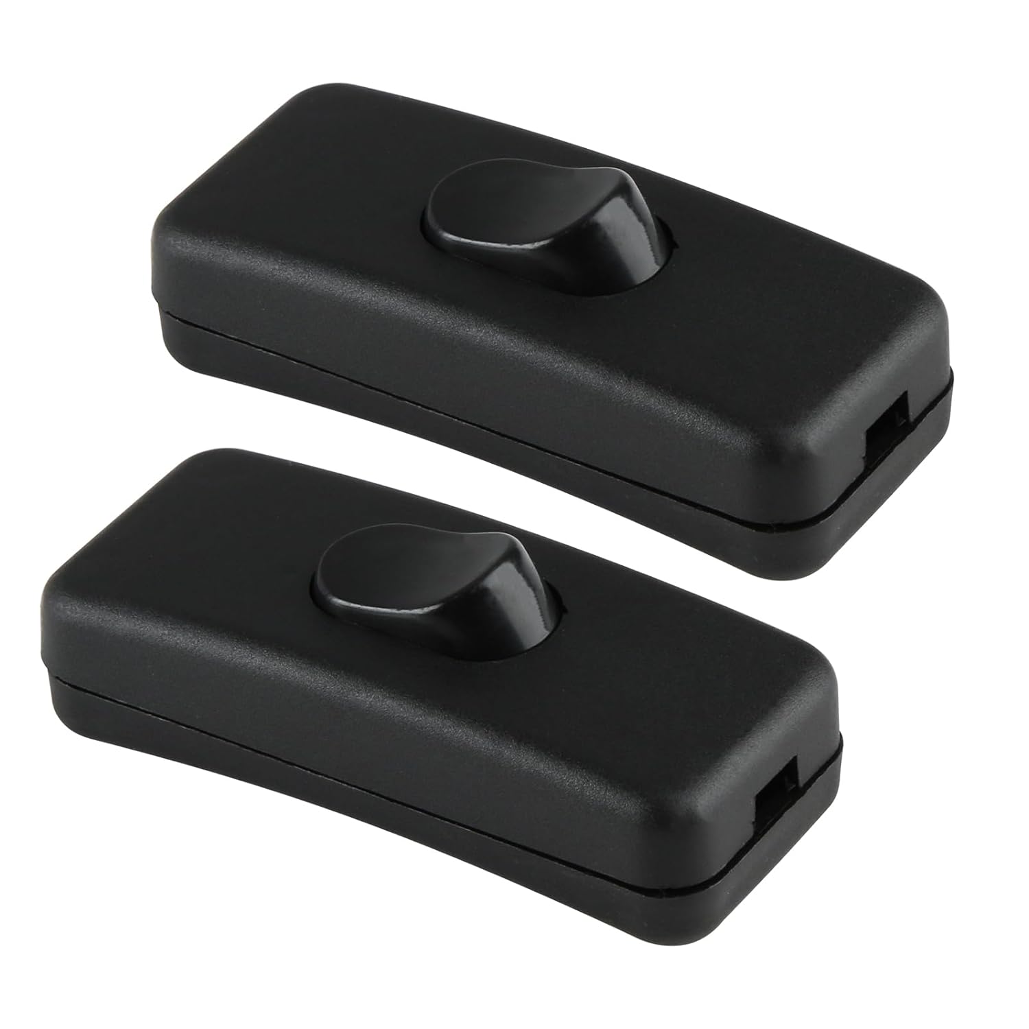 Inline Switch, 2pcs Dual Pole Torpedo Switch AC 250V Black Lamp Switch