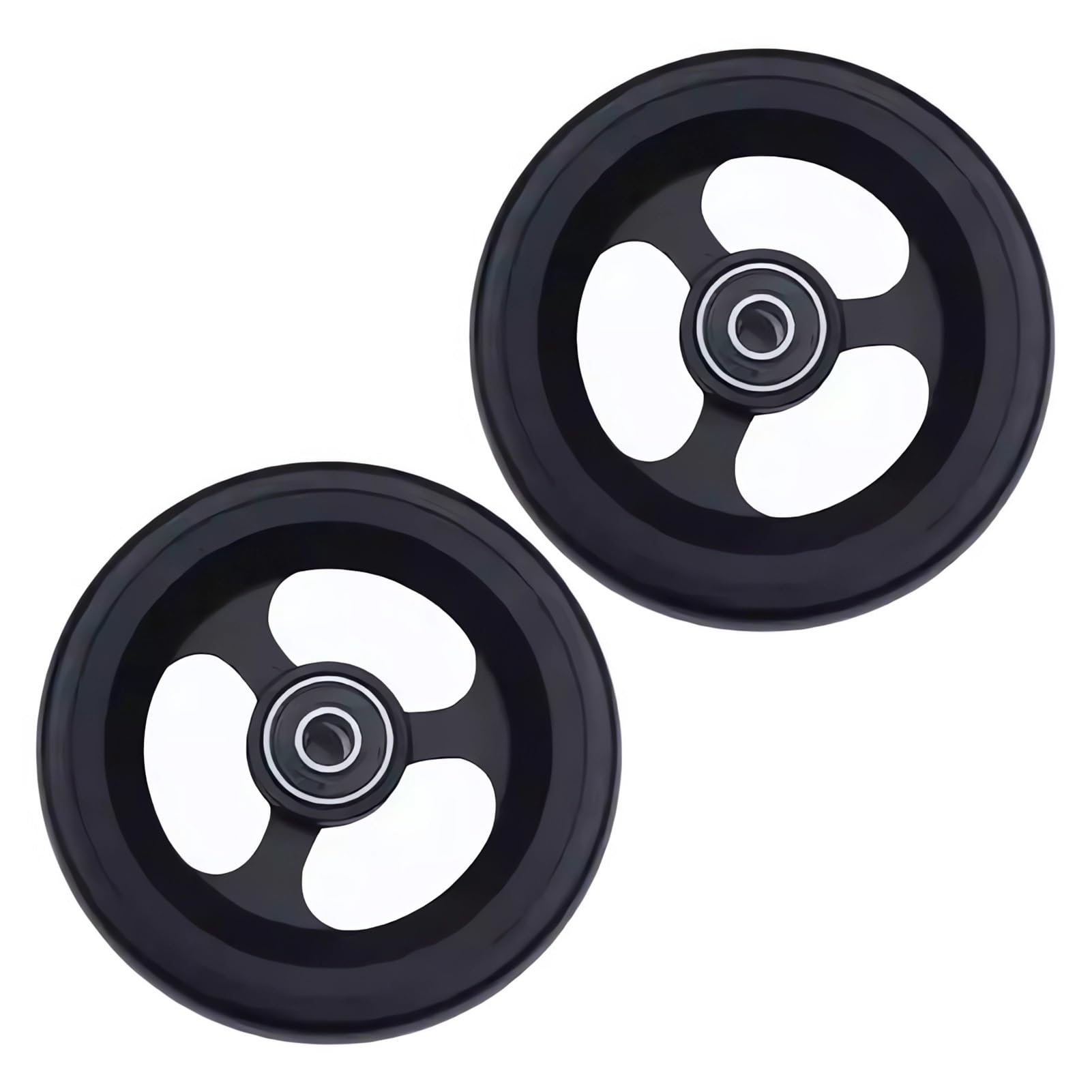 Akcesoria do przednich kółek do wózków inwalidzkich sportowych 4/5 cala Uniwersalne kółka do chodzika Łożyska rolkowe ID 8 mm, opony pełne PU Piasty aluminiowe(Noir,12cm/5in)