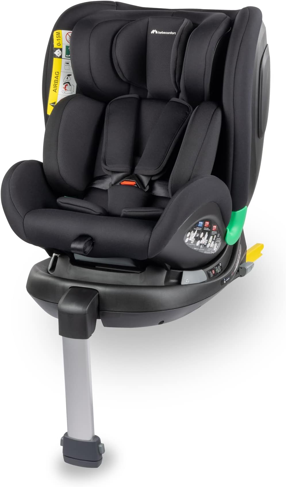 Bebeconfort EvolveFix Plus i-Size, 360 Swivel Car Seat, 0–12 Years, 40–150cm, ISOFIX Car Seat Group 0+/1/2/3, Rear Facing, 4 Recline Positions, Side Impact Protection, Support Leg, Black Mist