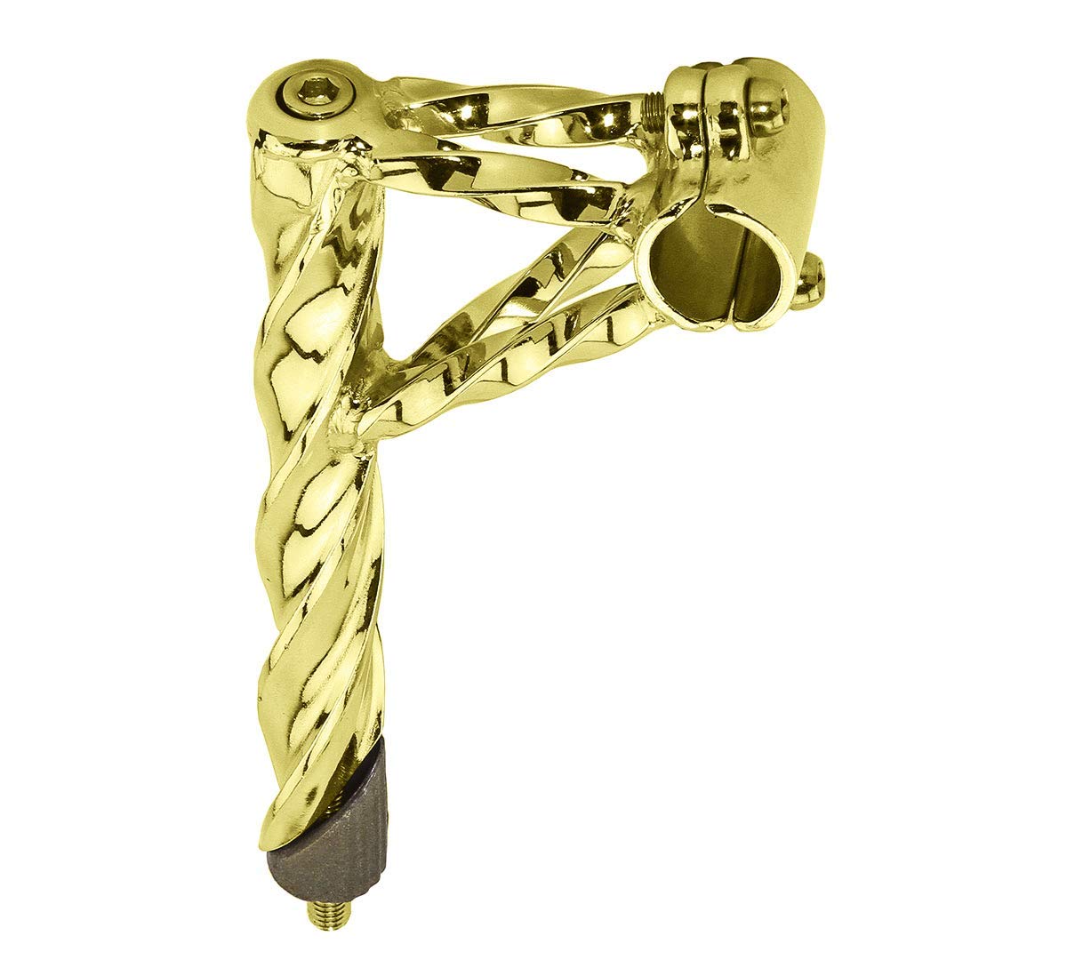 Alta Double Fat Twisted Steel Bicycle Stem in Gold, Multiple Sizes (22.2mm)