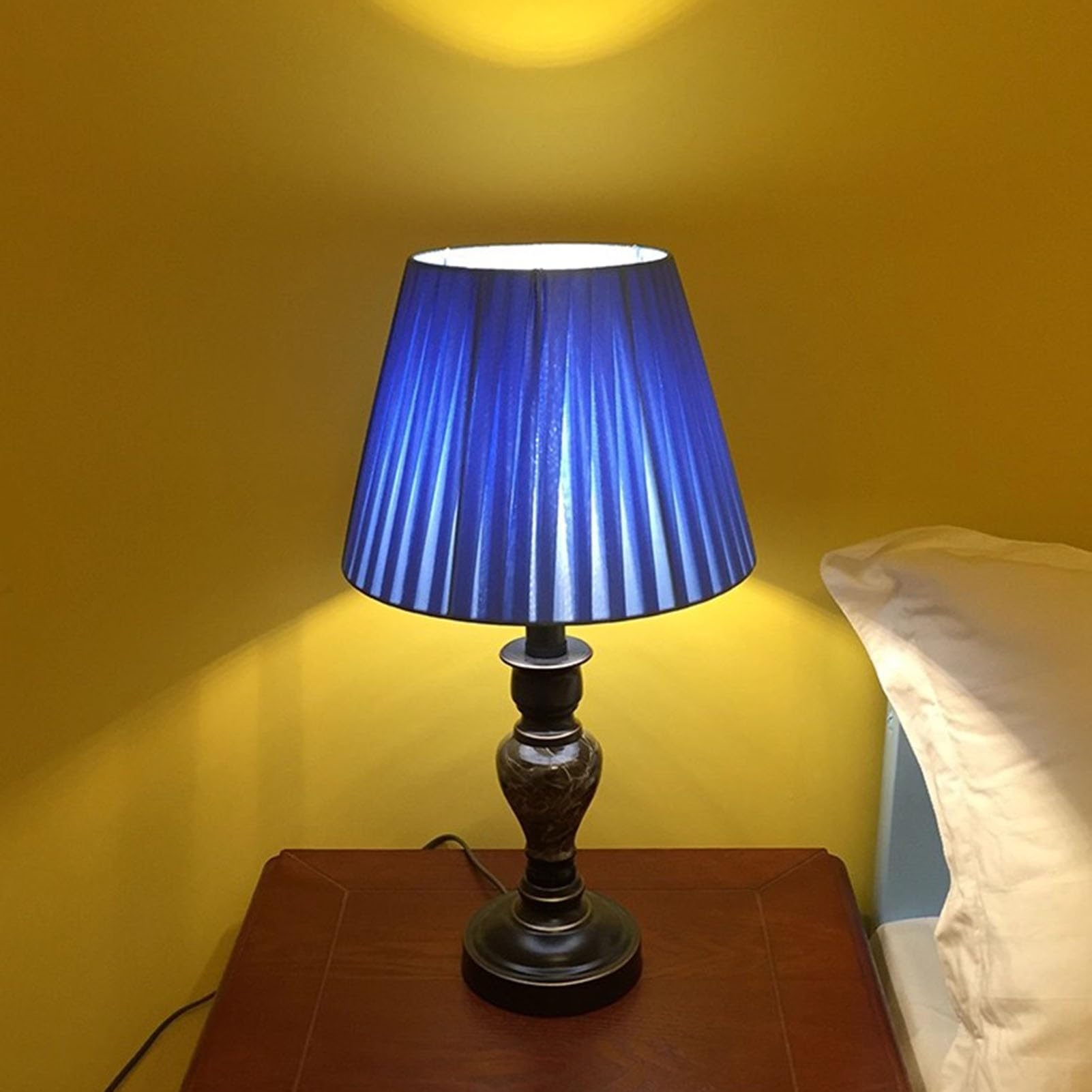 Abat Jour Douille E27, abat-jour plissé en tissu, pour remplacer les caches des lampes de bureau, suspensions et lampadaires.(40cm/15.74")