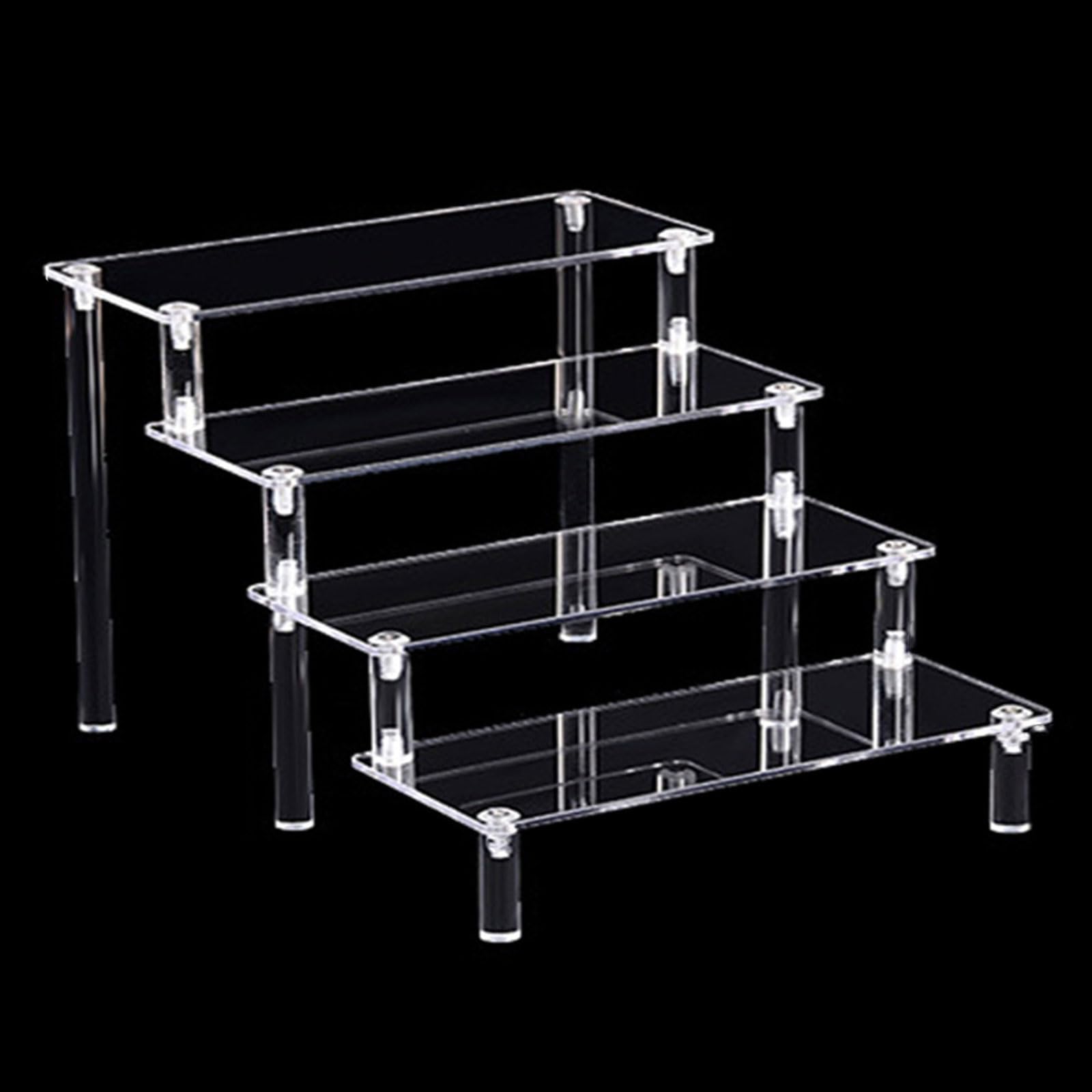 Msioytog Practical Multi Tiers Acrylic Clear Shelf for Lotions and Decorations TransparencyCupcakes Stand Home Storage Rack Clear Shelf Risers