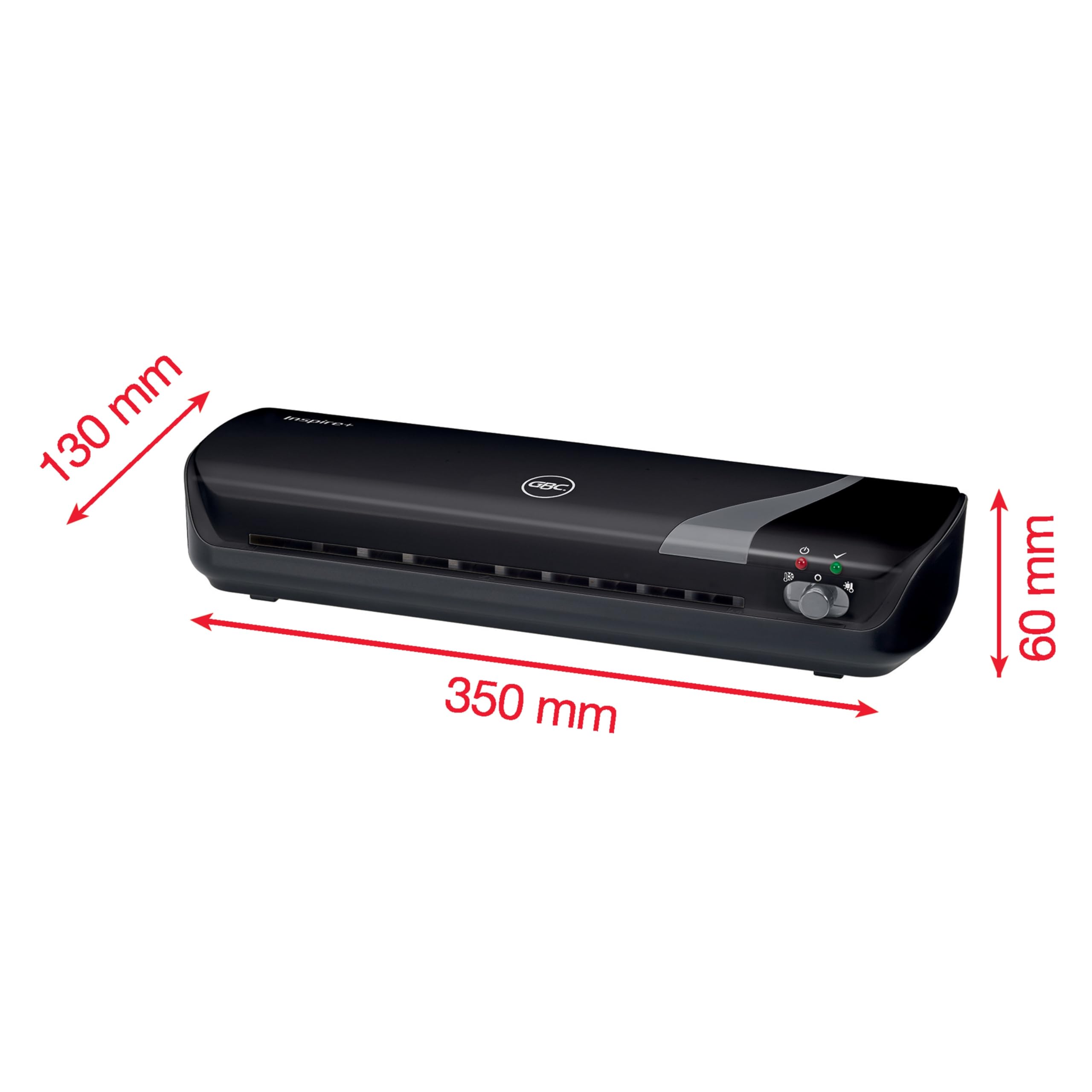 GBC 4402075EU - Plastificadora Inspire+ A4, Compacta y Fácil de Usar, Calentamiento Rápido 4 Minutos, Compatible con Bolsas 75-125 Micras, Modo en Frío, Pensada para Hogar u Oficina, Color Negro