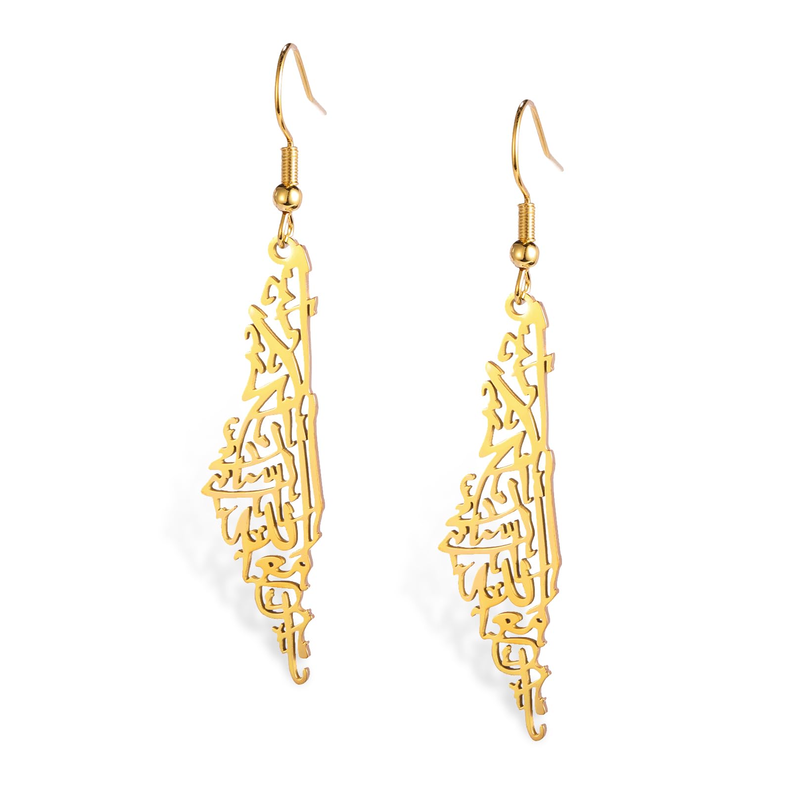 Amaxer Israel Palestine Map Earrings Bracelet Epoxy Resin Enamel Map Pendant Adjustable Bracelet Dangle Drop Earrings Jewelry Gifts for Women Lady