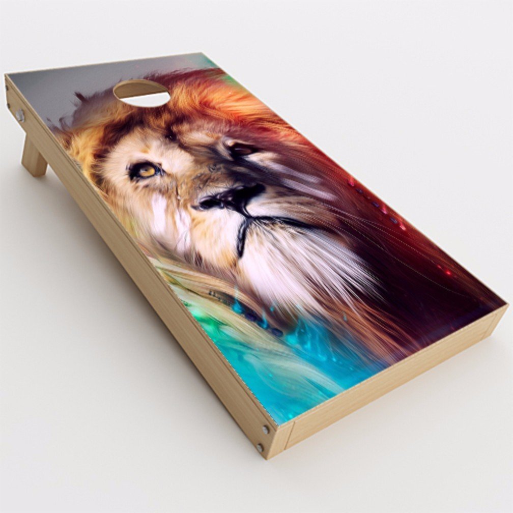 Skin Decal Vinyl Wrap for Cornhole Game Board Bag Toss (2xpcs.) / Lion face