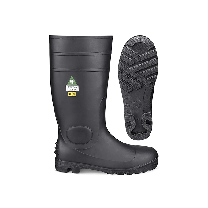 先锋钢头工作靴 - 重型防滑PVC安全靴