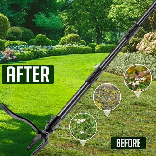 Faber-Castell WEED PULLER TOOL 63 Inch Stand Up Heavy Duty Weed Remover Tool & 4 Claw Steel Head, 4 Lengths Of Adjustable Garden Tools, Detachable Weed Puller thumb #5