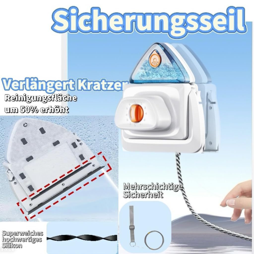Hooha Doppelseitiger Fensterabzieher Putzen Haus/Hotel/Büro Komplettset&Fish Tank&Terrarium Glas 8-40mm Einstellbare Magnet für Glasreiniger Set Einfache Schnelle Reinigung