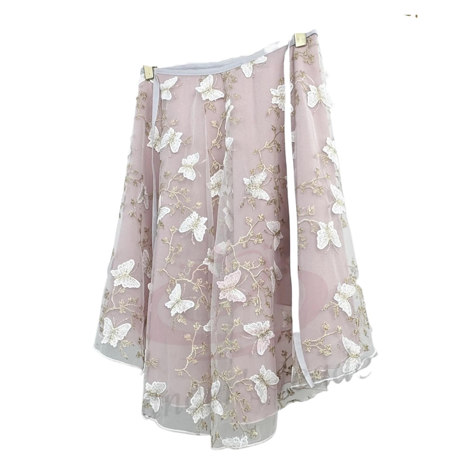 Falda de Ballet for Mujer Encaje Bordada con Mariposa 3D