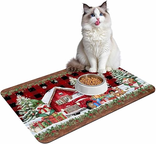 Miniatura 7 de Tapete de baño de Navidad a cuadros para bañera, antideslizante, de secado rápido y absorbente, tierra de diatomeas, fregadero, cocina, sala