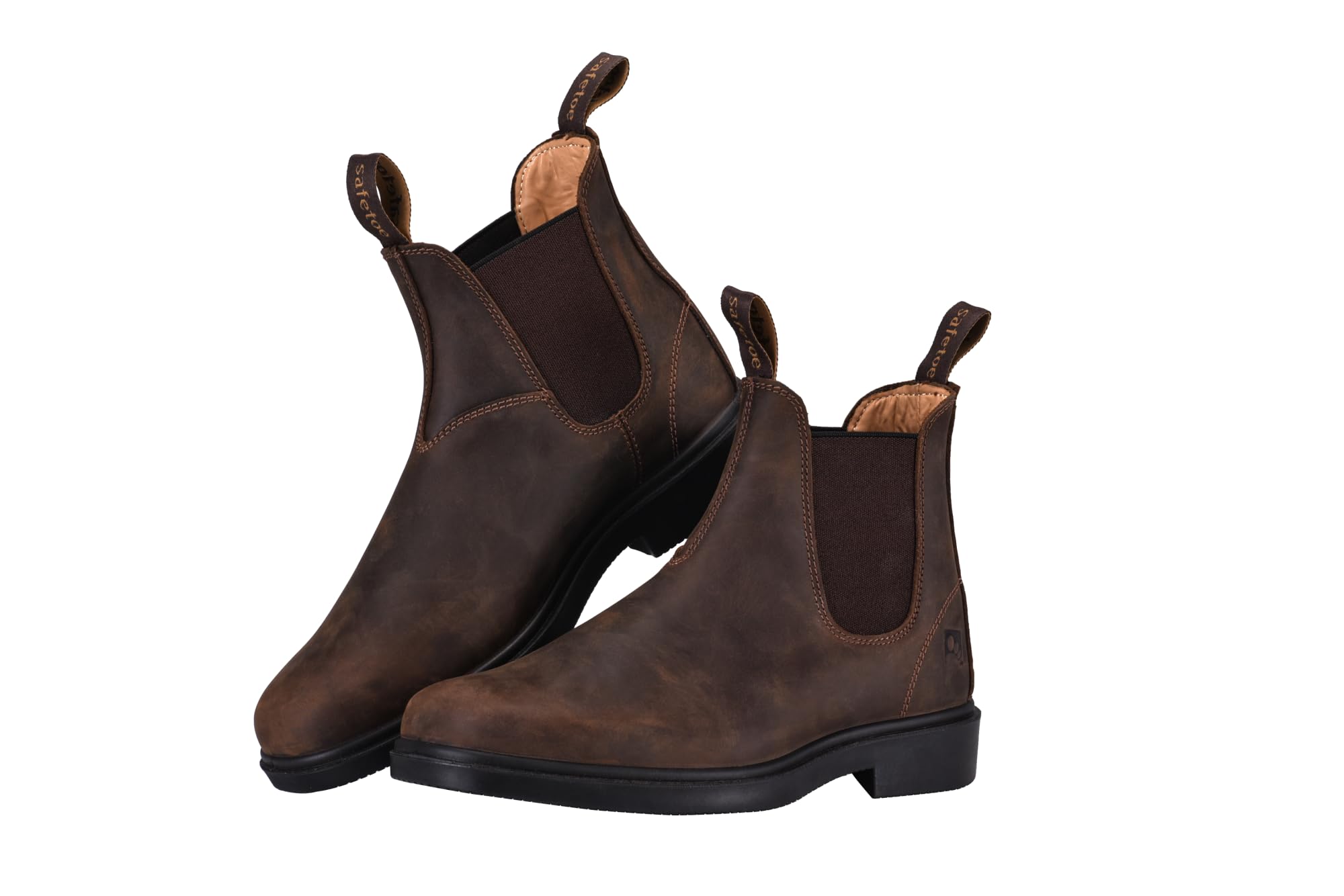 SAFETOE M-8316 Chelsea Bottines pour homme – Cuir de vachette pleine fleur Crazy Horse, doublure d'agneau résistante à l'abrasion, semelles intérieures en mousse à mémoire de forme avec protection
