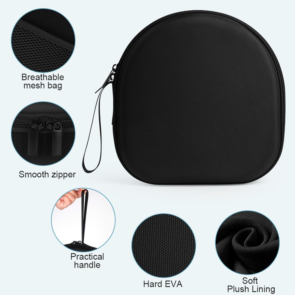 Ainiv Czarny Etui Kompatybilny ze Słuchawkami Bezprzewodowymi z Redukcją Szumów Sony WH-CH700/710/720N WH-1000XM4 i JBL 720BT 710BT, Hardshell Eva Torba na Słuchawki Podróżna z Wyjmowanym Wzmocnieniem