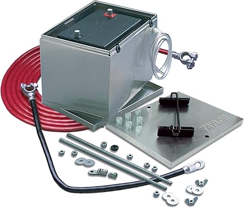 Taylor Cable 48101 Caja de batería de aluminio con kit de cable de batería de calibre 2 de 16 pies