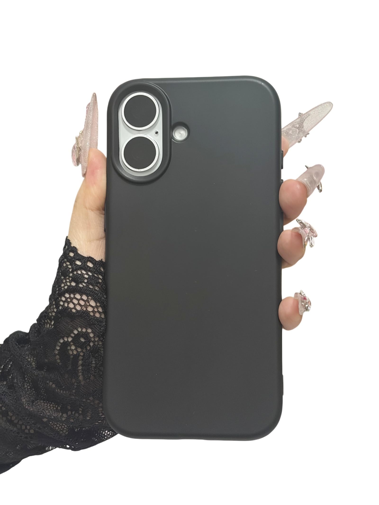 Coque iPhone 16 Plus silicone housse protectrice anti-choc noire - 8