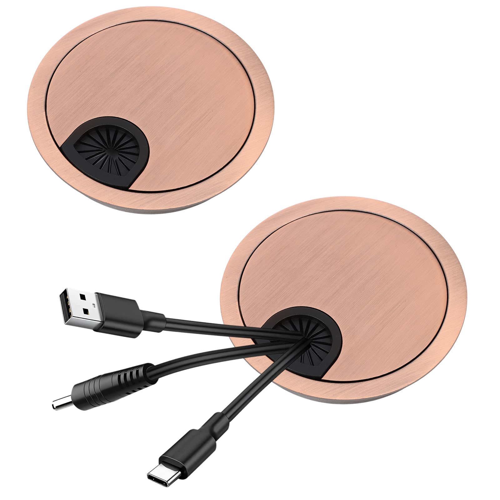 2PCS 80mm Desk Grommets, Metal Desk Cable Hole, Cable Desktop Organizers for Office and Home (C. 8CM, 2, count)