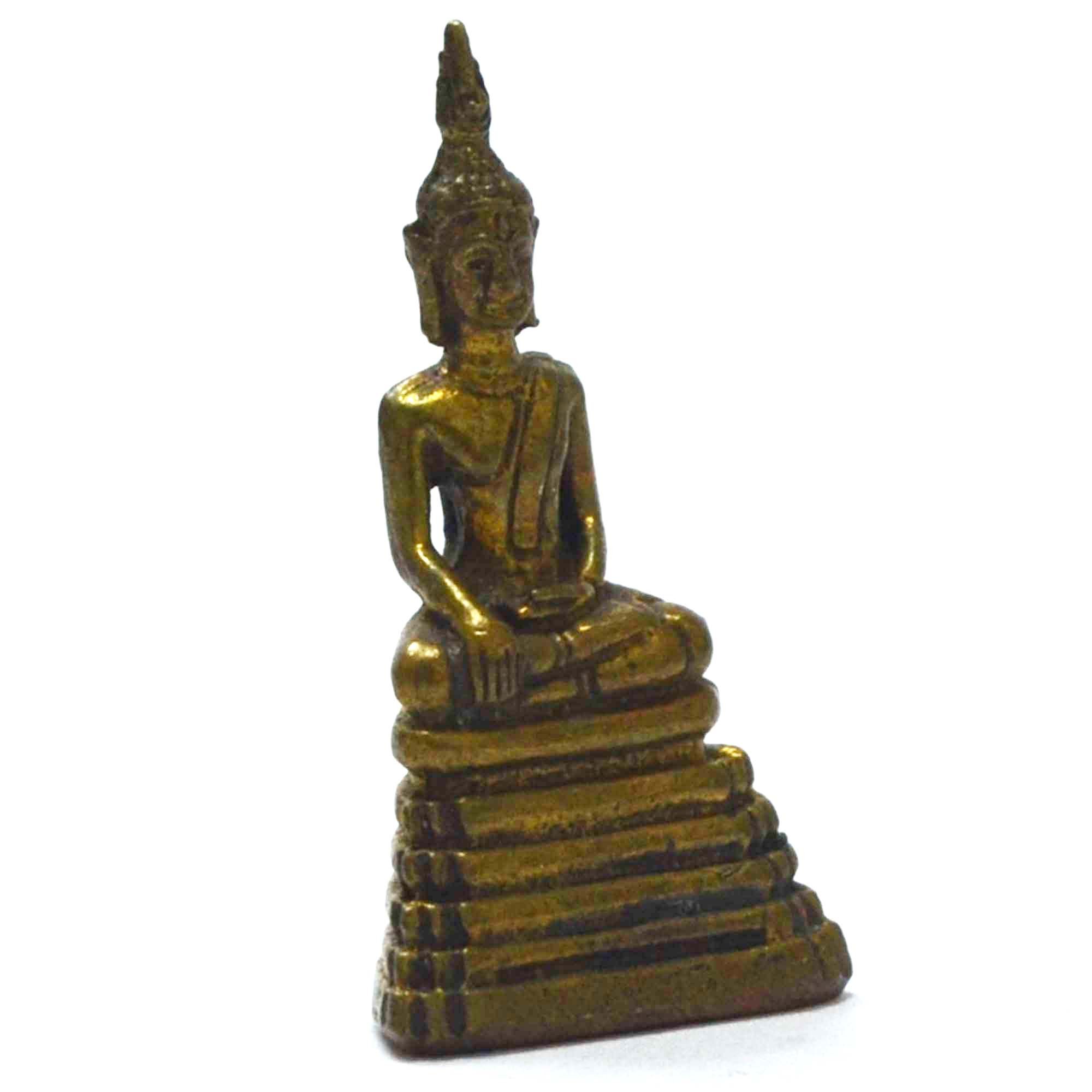Buddha Jewelry Thailand Amulet Mini Statue Wealth Strong Life Protection Talisman