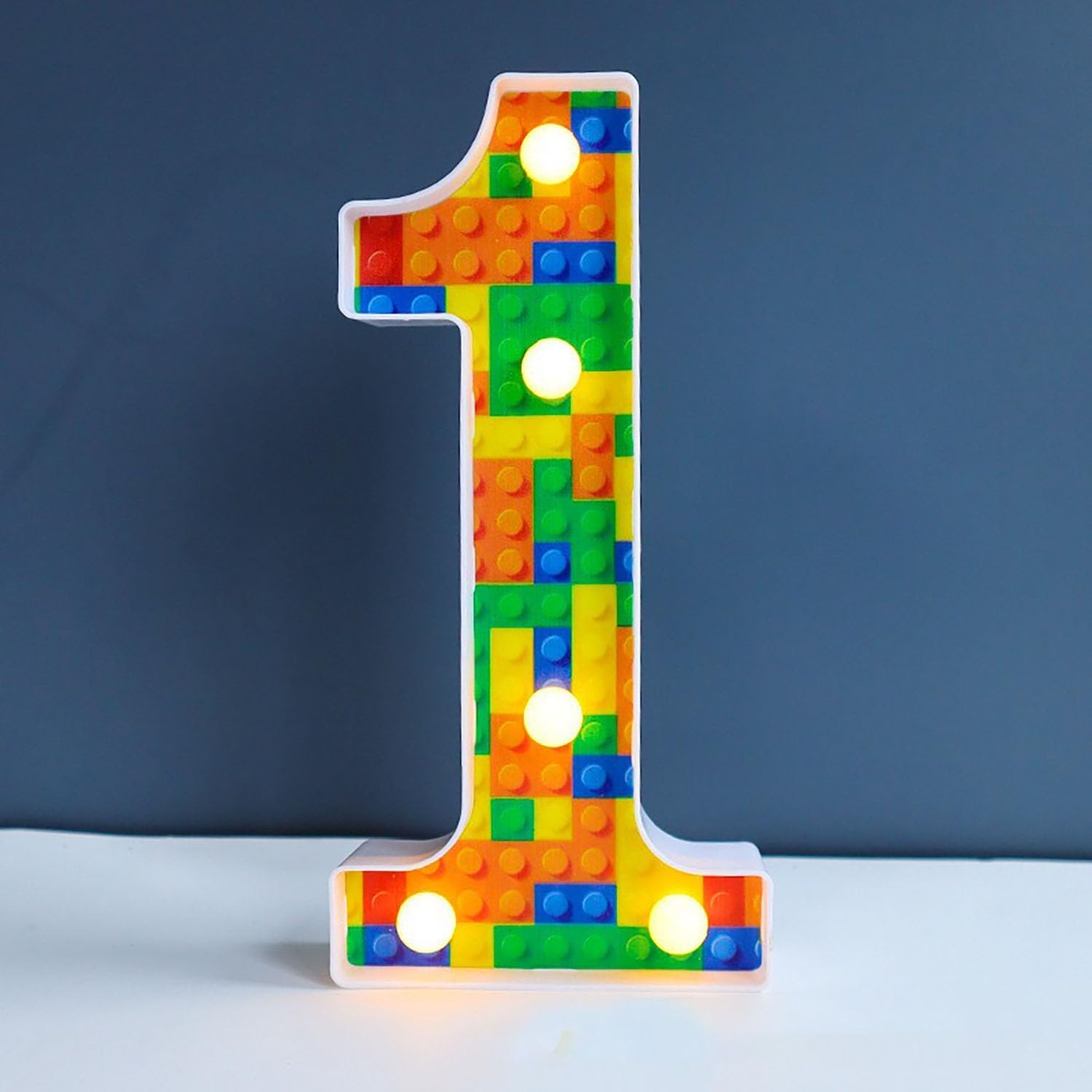 Jemnpela LED Marquee Letter Number Sign Lights Glitter Light Up Alphabet Figure Night Light for Birthday Party Wedding Home Bar Holiday Wall Decoration