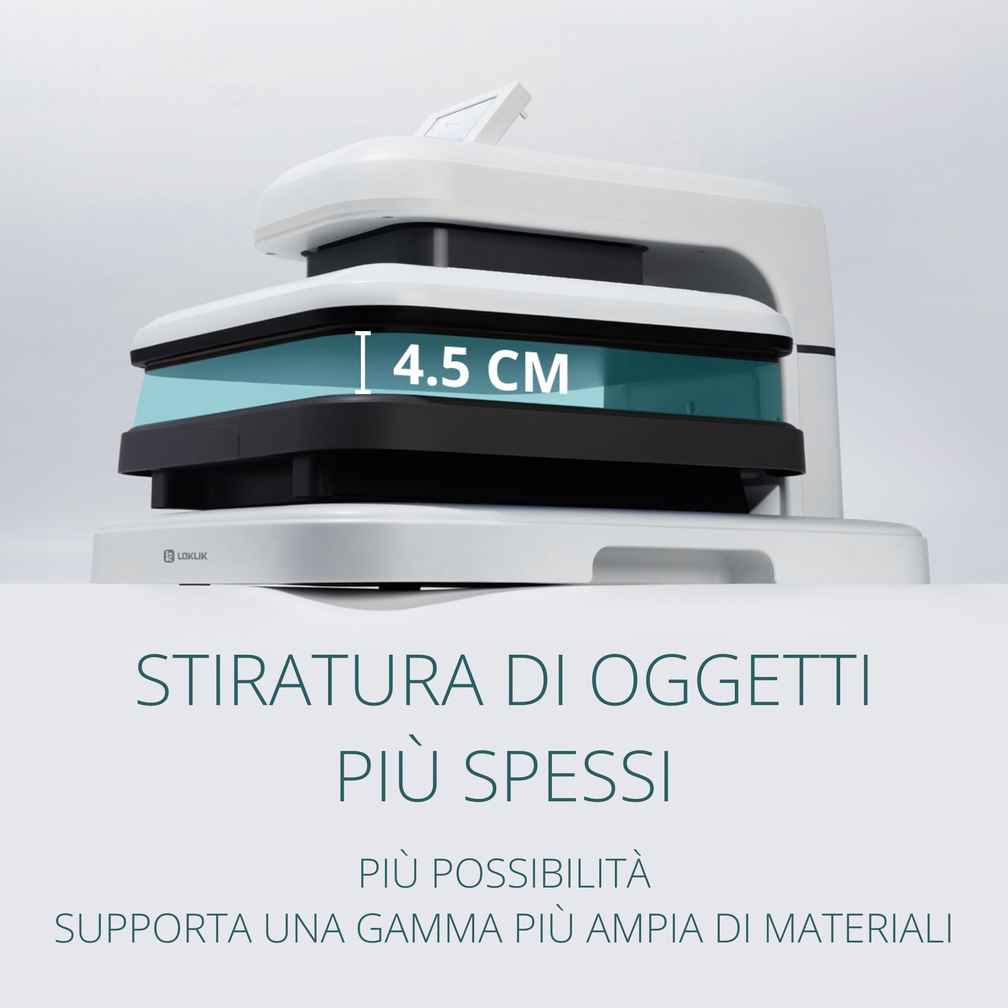 LOKLiK ImPress Auto 2 Smart - Pressa automatica per personalizzare magliette, felpe, coperte, asciugamani, borse, sacchetti e altri tessuti - Pressa a caldo per pellicole DTF e sublimazion (bianca)