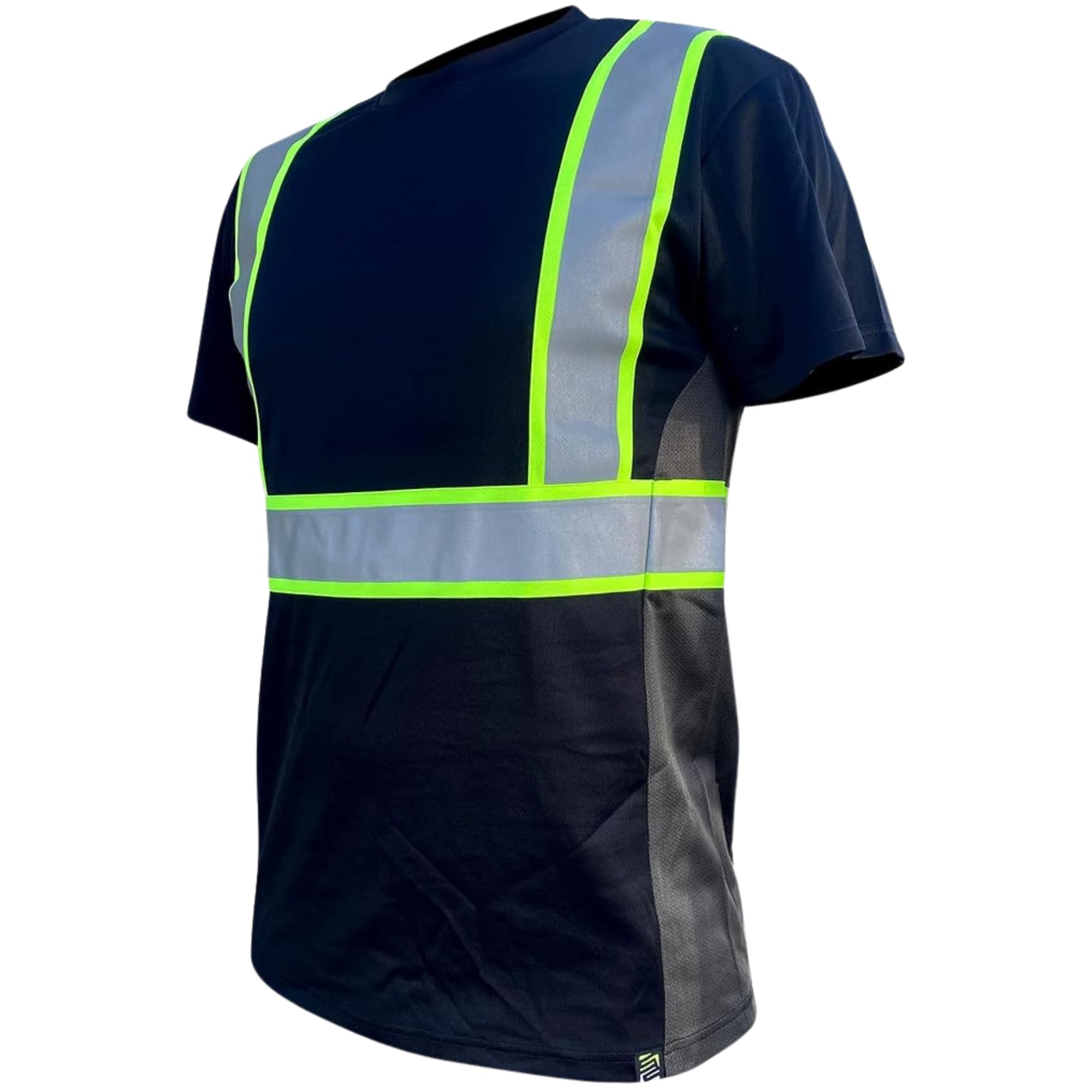 SafetyShirtz Men's SS360 Stealth Basic - Type-O - UPF 40 - Reflective Safety Shirt, Black - XL