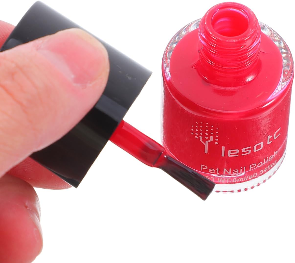 POPETPOP Dog Nail Polish Water-Based Safe Non-Toxic Nail Care for Pets Easy Apply and Remove 0.26Oz Bottle Suitable for Dark Colored Nails
