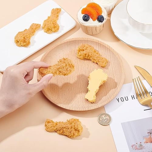 Miniatura 3 de NBEADS 6 alas de pollo artificiales, alas falsas de Orleans asado, modelo de comida falsa 3D, accesorios de comida falsos, accesorios de carne de