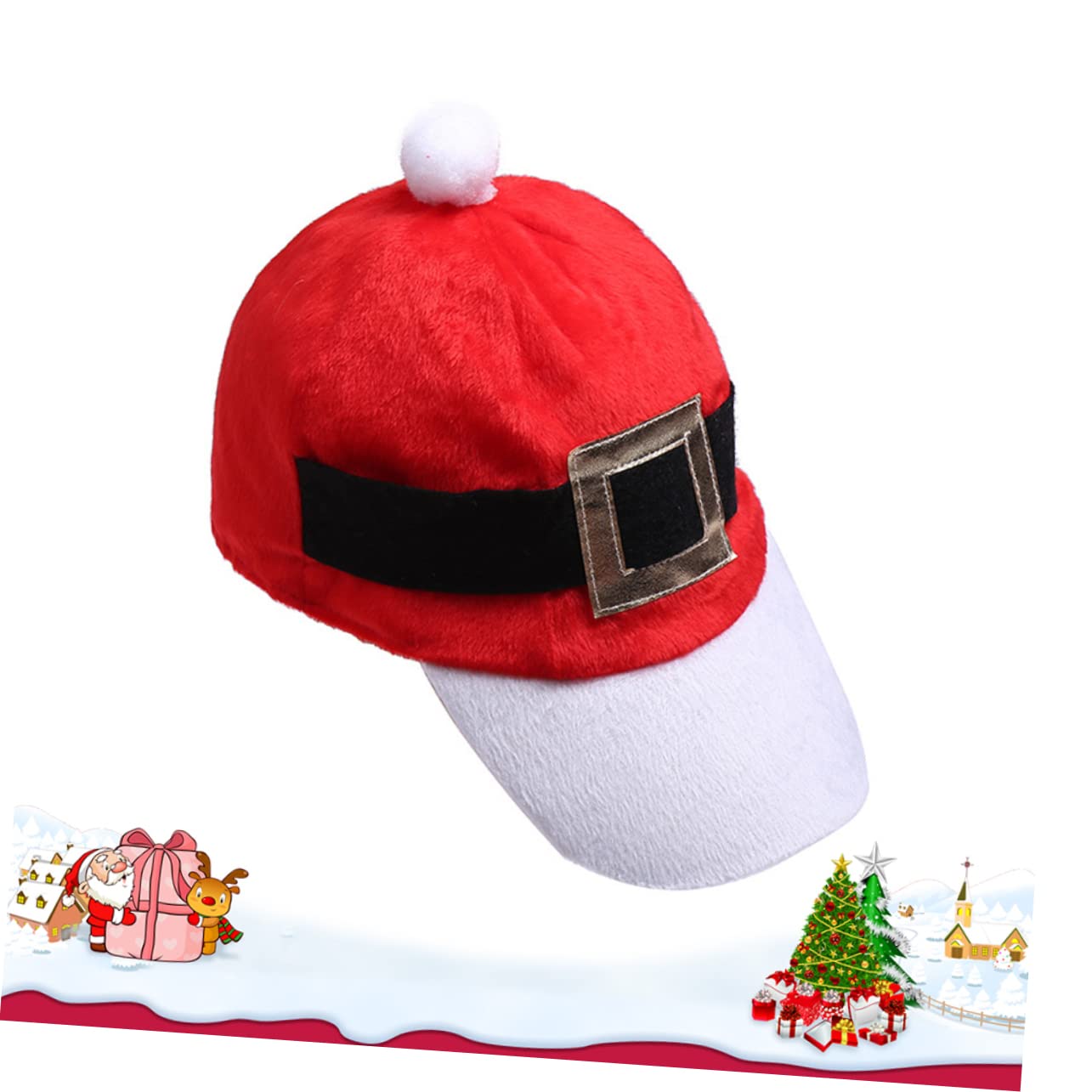 PACKOVE Weihnachtsgürtelmütze Cosplay Kostümzubehör Catering Kochmütze Weihnachts Party Hut für Erwachsene Männer Frauen Lustige Kugelkappe Festliche Mütze für Weihnachtsfeiern und Festival Partys