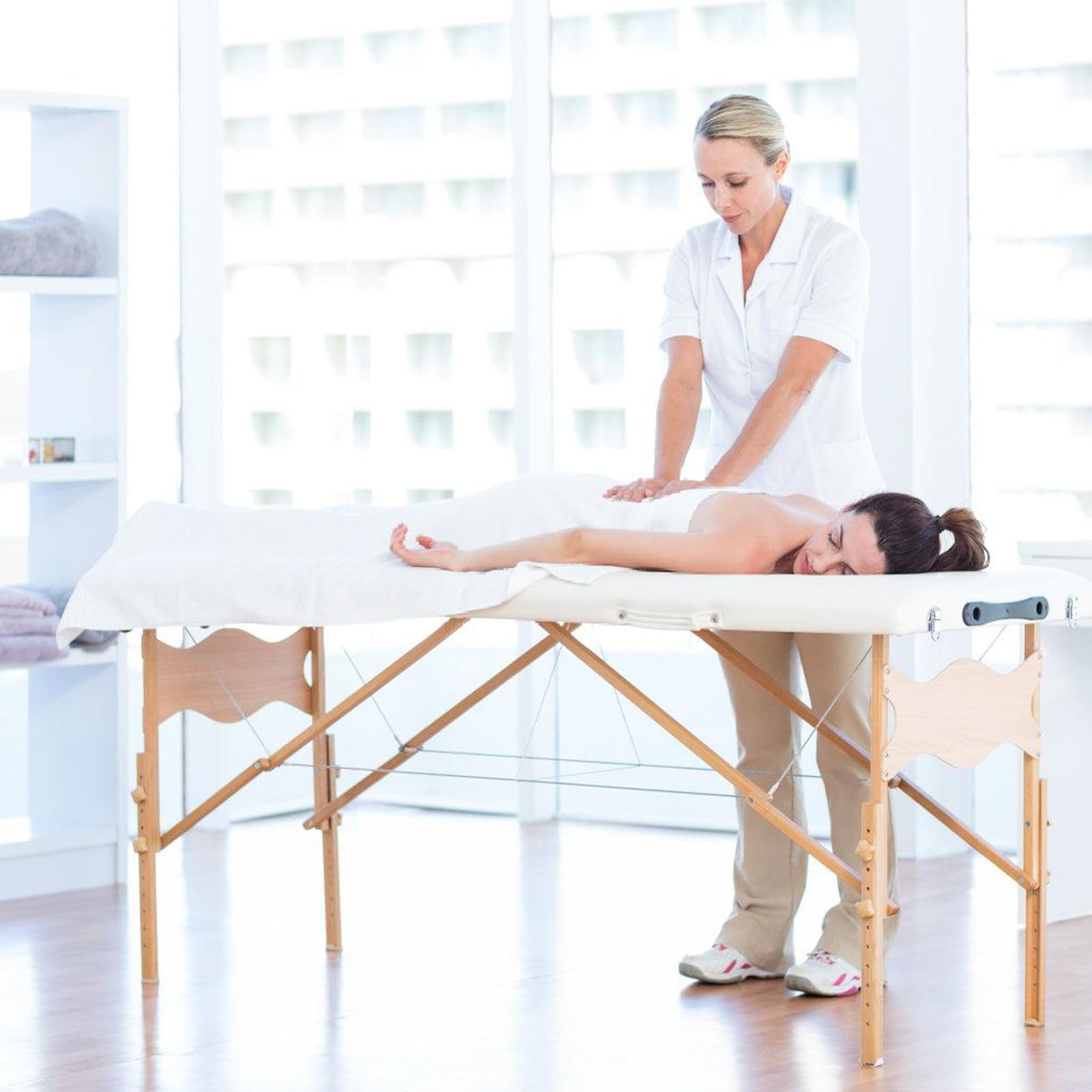 GAOUTO Housse pour table de massage : 80 x 190 cm - Housse pour table de massage résistante à l'huile - Lavable avec trou - Housse de massage élastique pour tables de maquillage, spa, bancs de