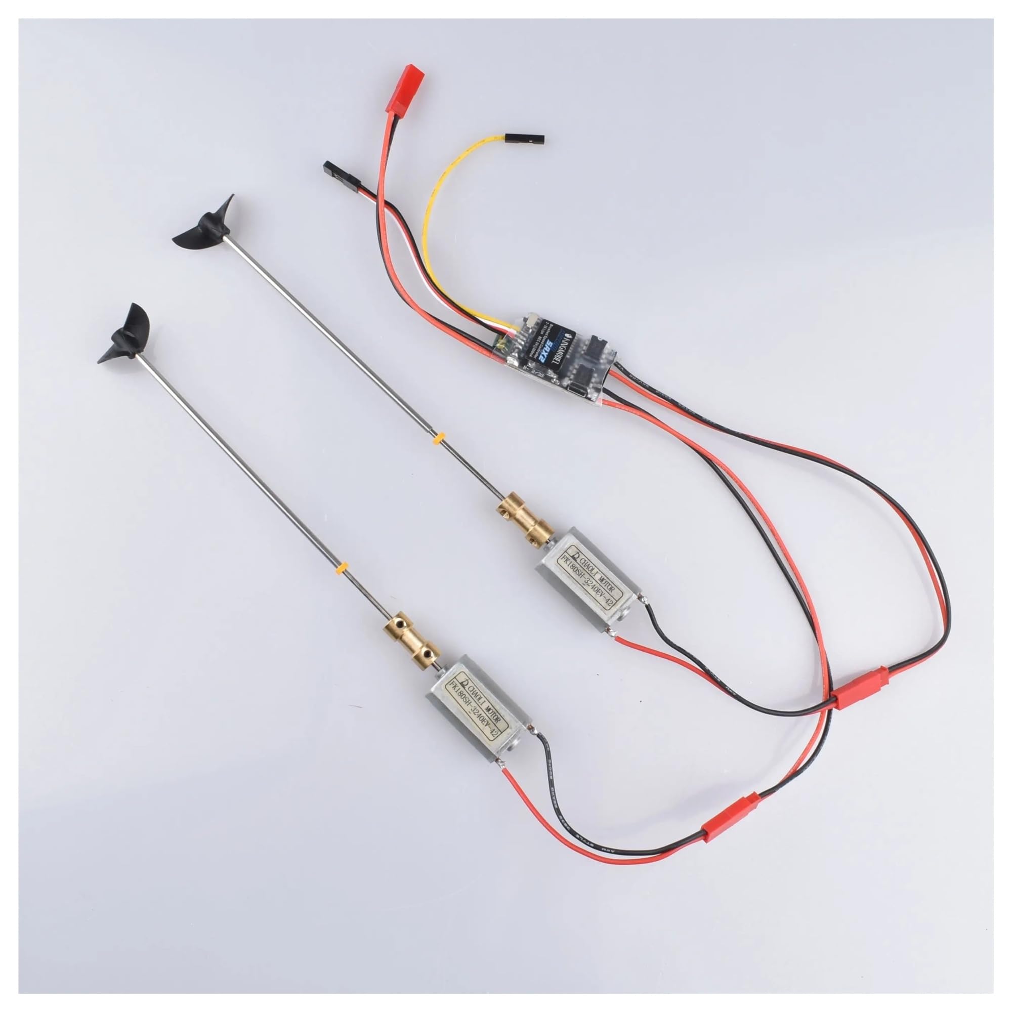 5A X2 szczotkowany Esc 3V-9V silny zestaw magnetyczny do silnika 180 silników + 15cm wał napędowy + śmigło CW CCW D30 + złącza 2to2mm do łodzi RC | 180 silników + wał napędowy 15 cm + śmigło CW CCW D30 + złącza 2 do 2 mm do łodzi RC(180 motor and 5A ESC)