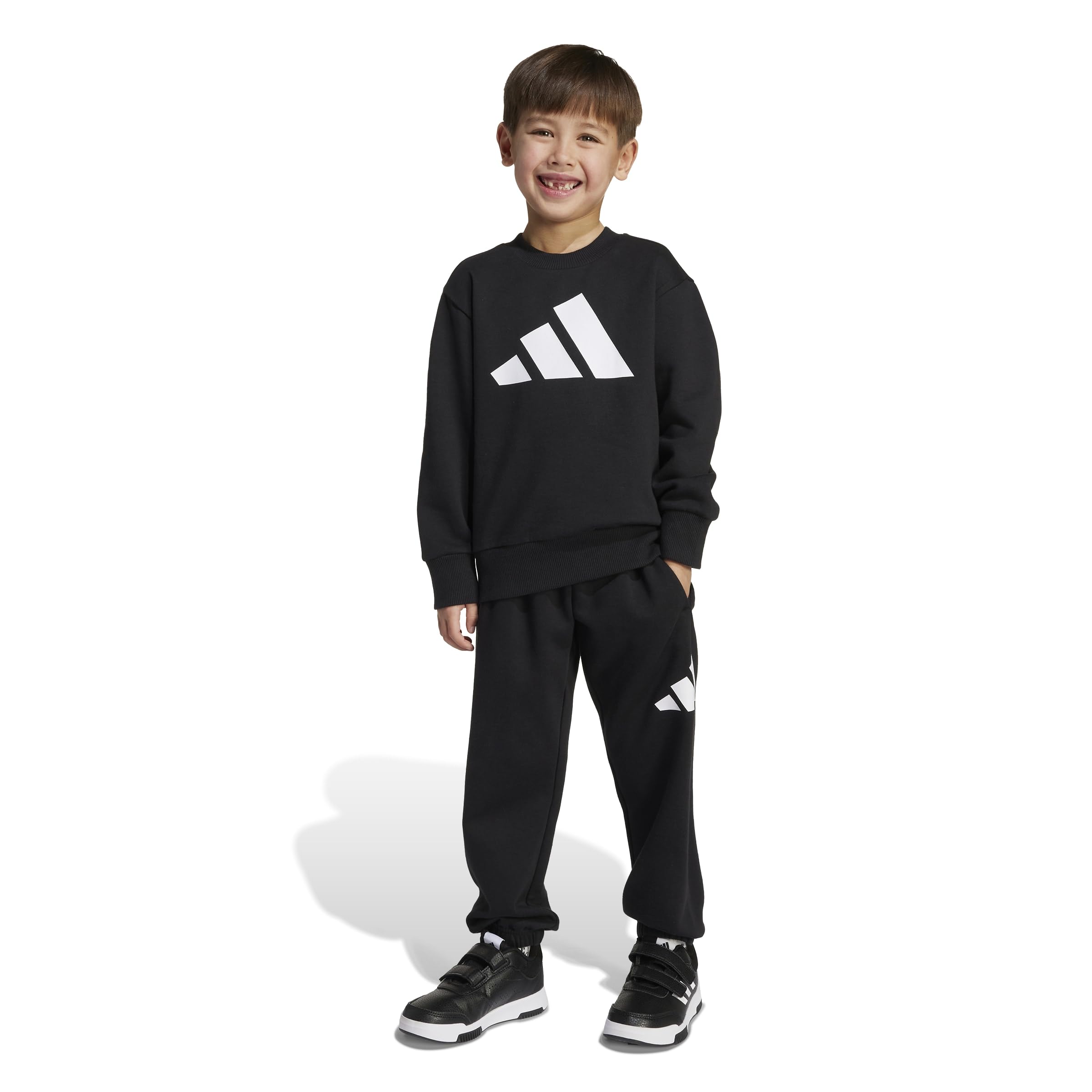 adidas Uniseks - dzieci Essentials Jogger Track Suit, black/white, 4-5 Years