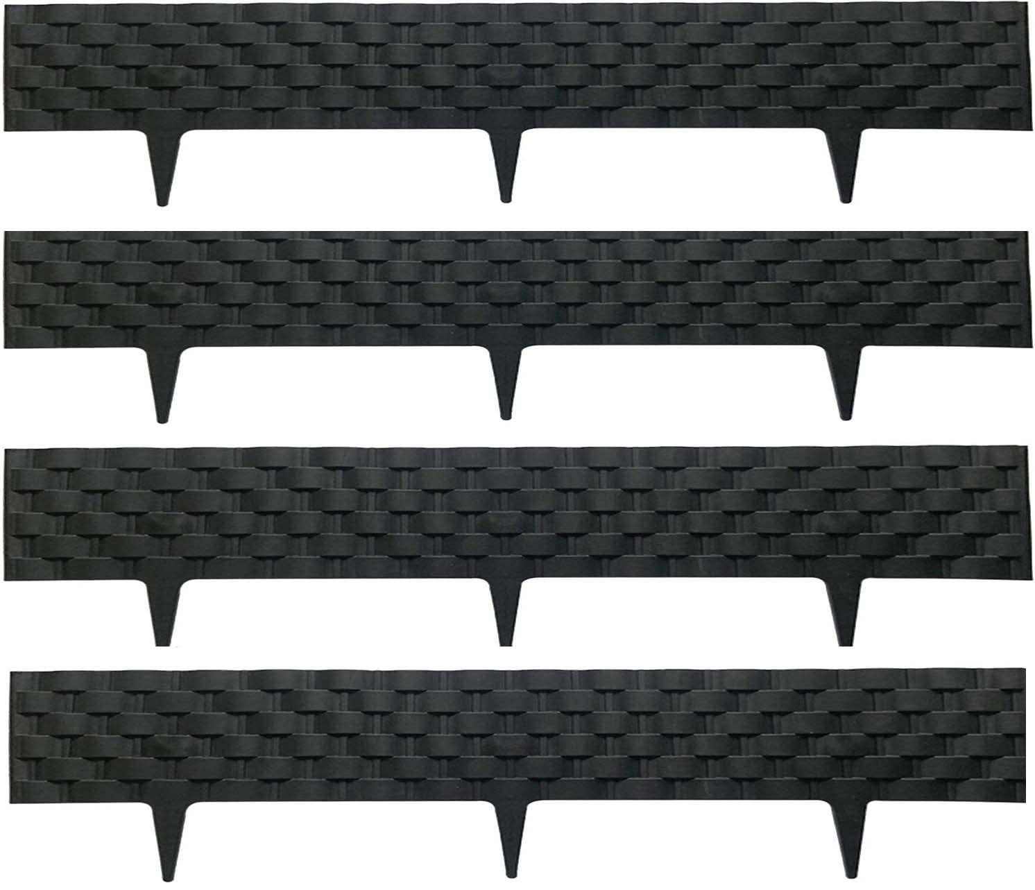 2/4/8 PCS Durable Garden Edging,Plastic Landscape Edging Border,Woven Rattan Effect Lawn Edge Flower Bed Border,Outdoor Decorative Screen