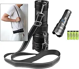Lanterna Recarregável Tatica Militar 100w 30.000 Lumens LED Super Potente Zoom Ajustável de Longo Alcance USB Powerbank com Alça de Transporte