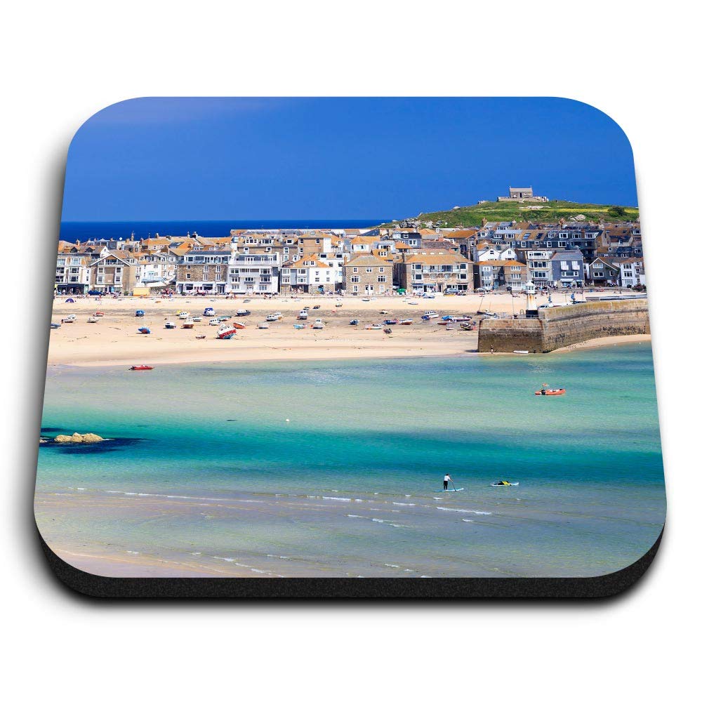 1 x Square MDF Fridge Magnet - Porthminster Beach St Ives Cornwall 46157