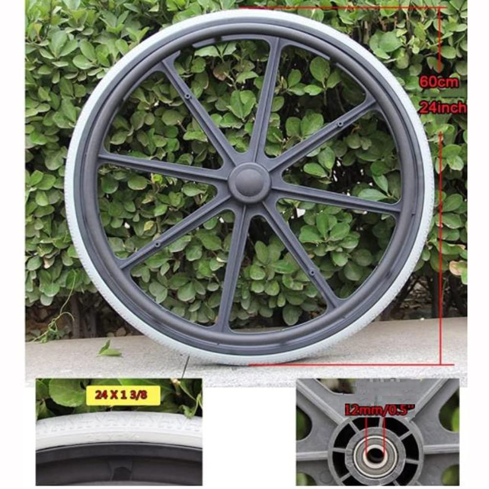 Reemplazo De Rueda 24 Pulgadas para Silla De Ruedas, Rueda Trasera Accesorio No Neumática Neumático Sólido, Neumático De Repuesto para Silla De Ruedas 1 Pieza